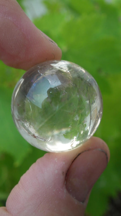 28mm Gold rutile sphere, Top quality rutilated quartz sphere