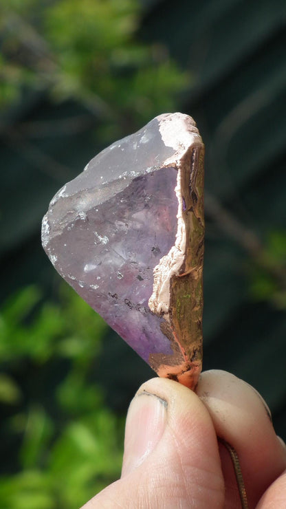 Electroformed copper Ametrine pendant // Ametrine crystal