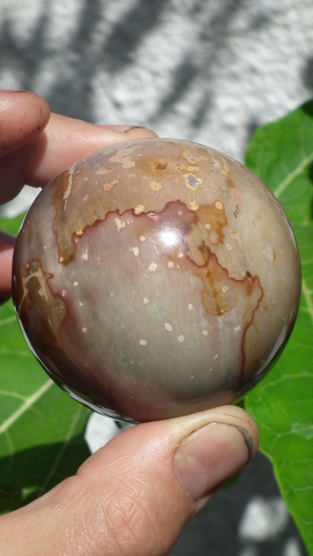 Polychrome jasper sphere