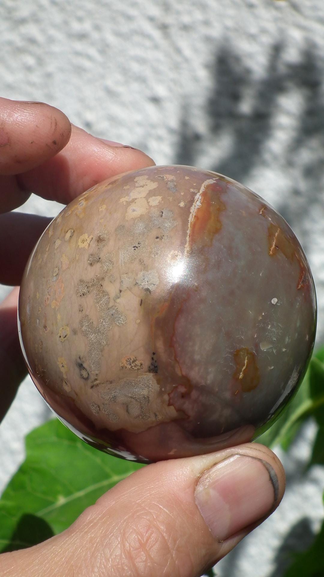 Polychrome jasper sphere