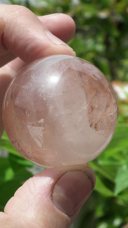 Hematoid quartz // Fire quartz // Golden healer quartz // Crystal sphere