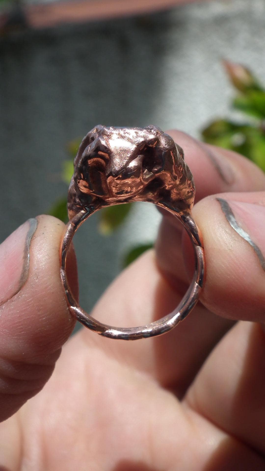 Black tourmaline ring / Copper ring