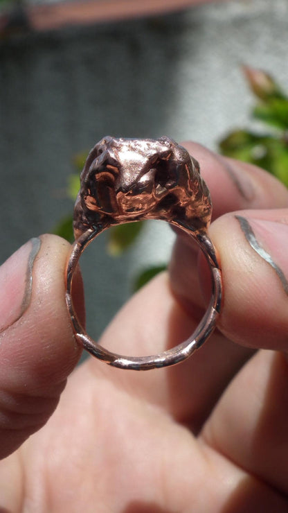 Black tourmaline ring / Copper ring