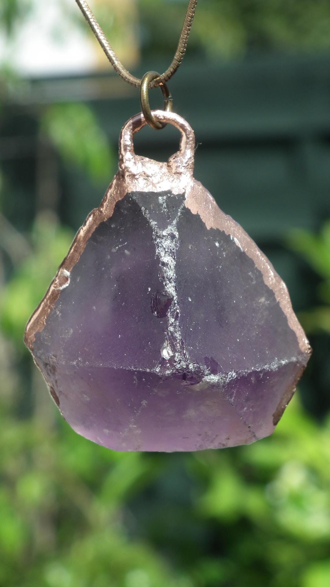 Electroformed copper Ametrine pendant // Ametrine crystal