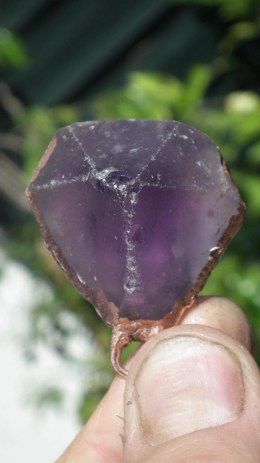 Electroformed copper Ametrine pendant // Ametrine crystal