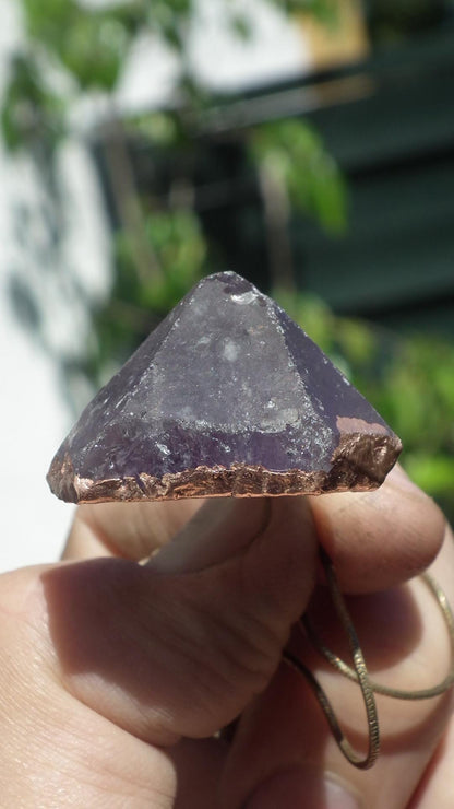 Electroformed copper Ametrine pendant // Ametrine crystal