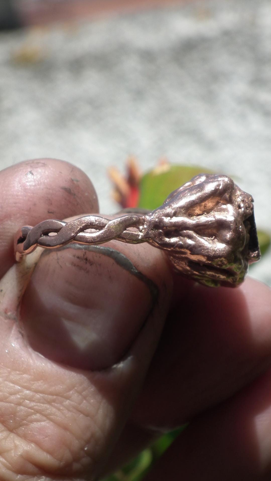 Black tourmaline ring / Copper ring