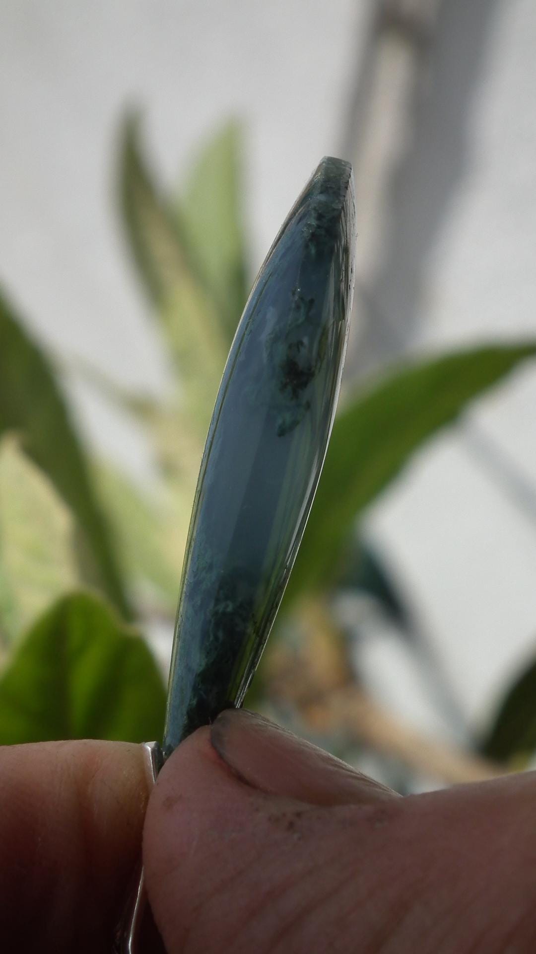 moss agate necklace with sterling silver bail