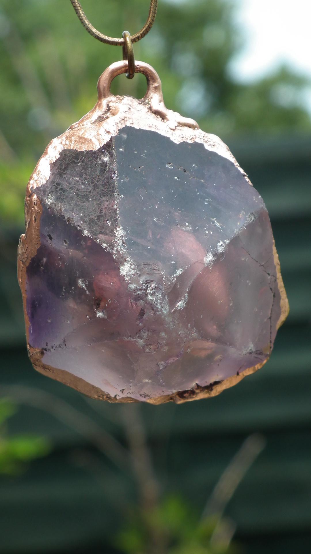Electroformed copper Ametrine pendant // Ametrine crystal