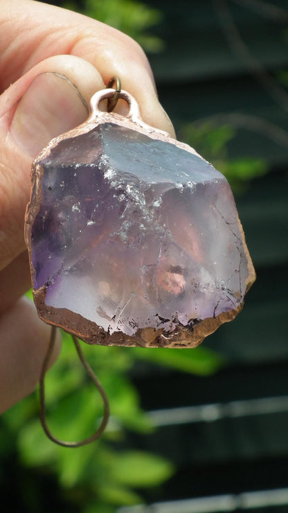 Electroformed copper Ametrine pendant // Ametrine crystal