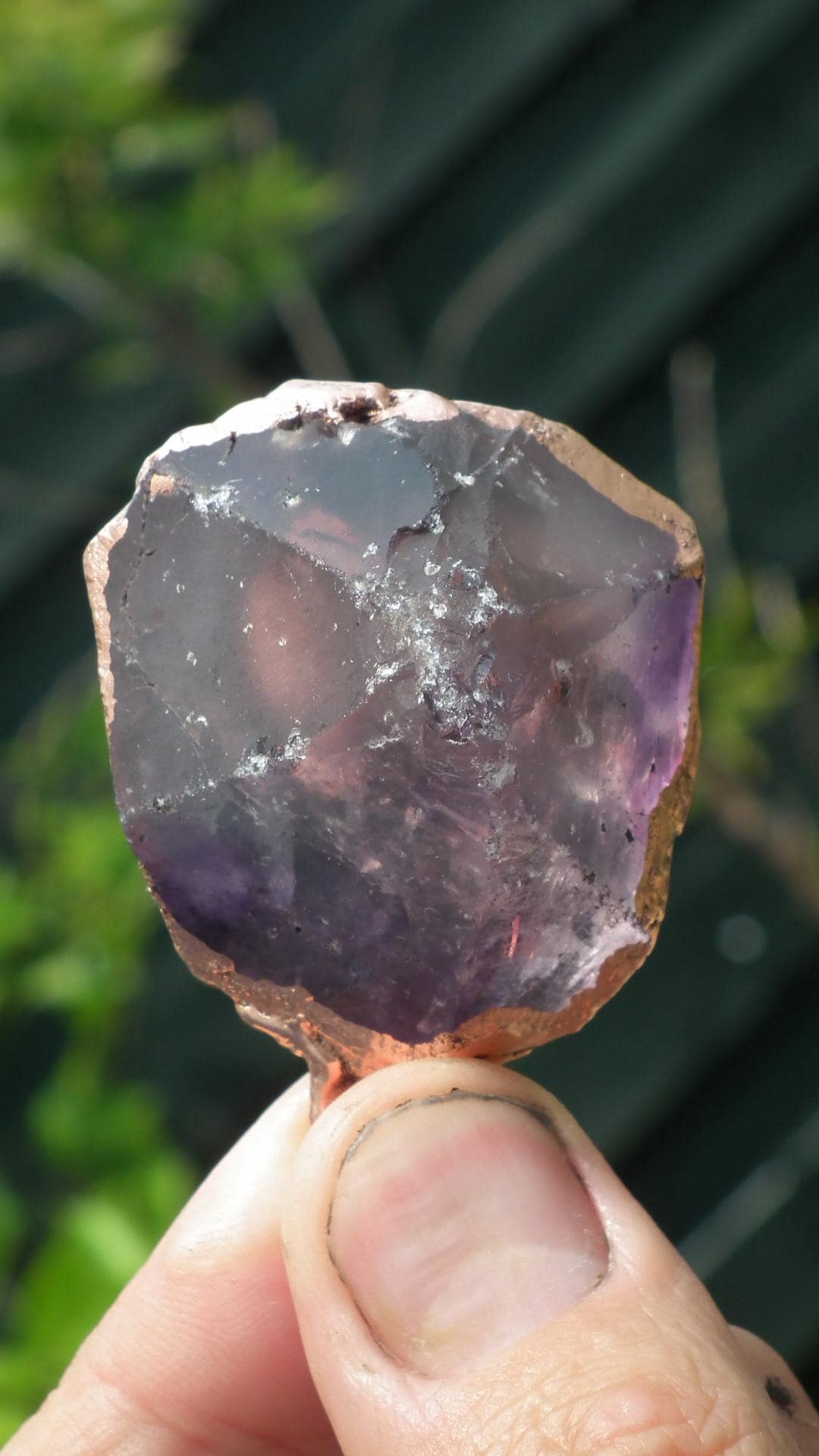 Electroformed copper Ametrine pendant // Ametrine crystal