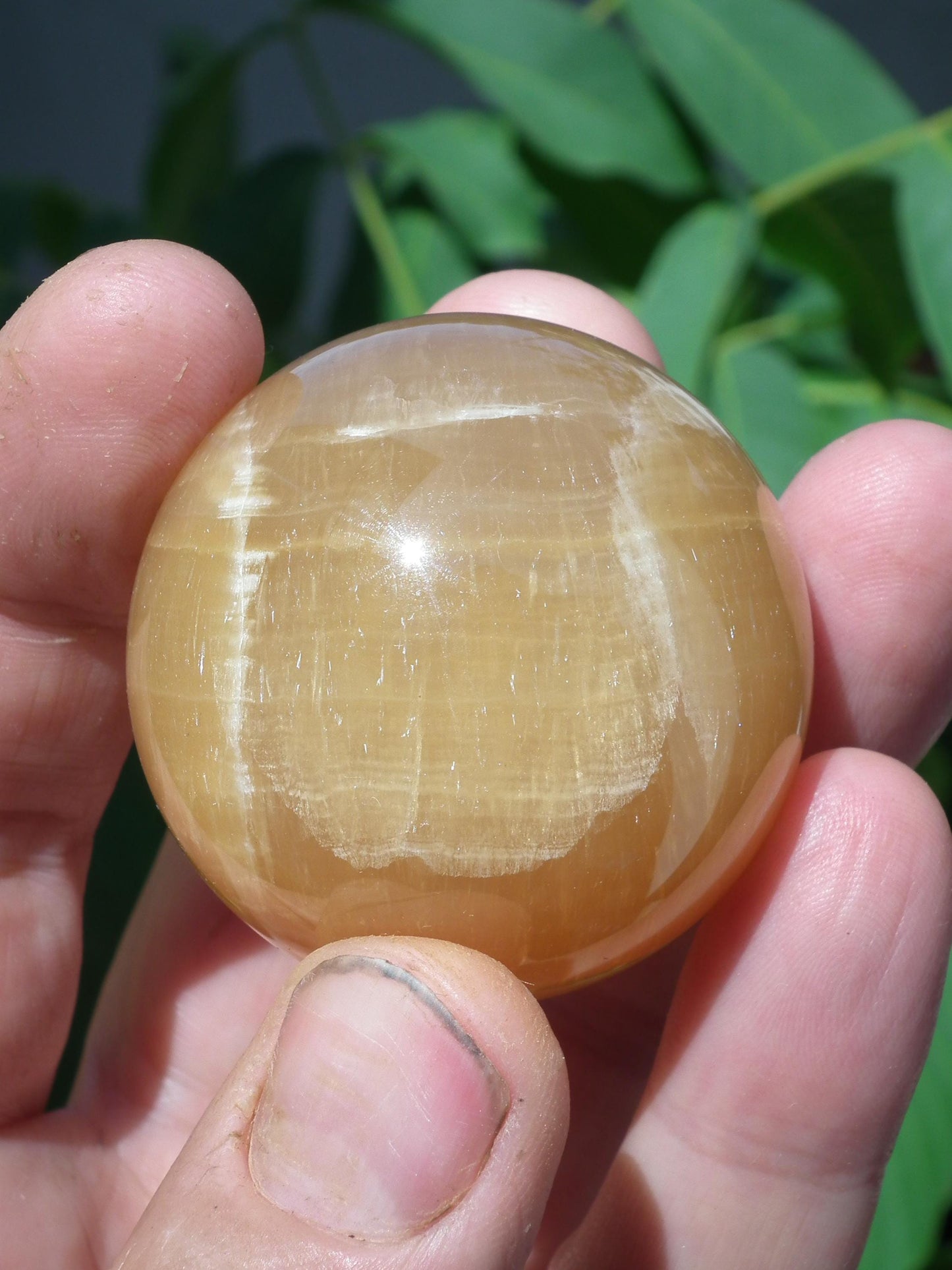 Honey calcite sphere // Calcite crystal // Crystal ball