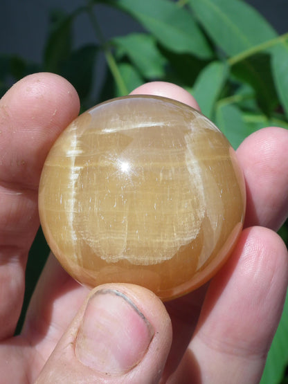 Honey calcite sphere // Calcite crystal // Crystal ball