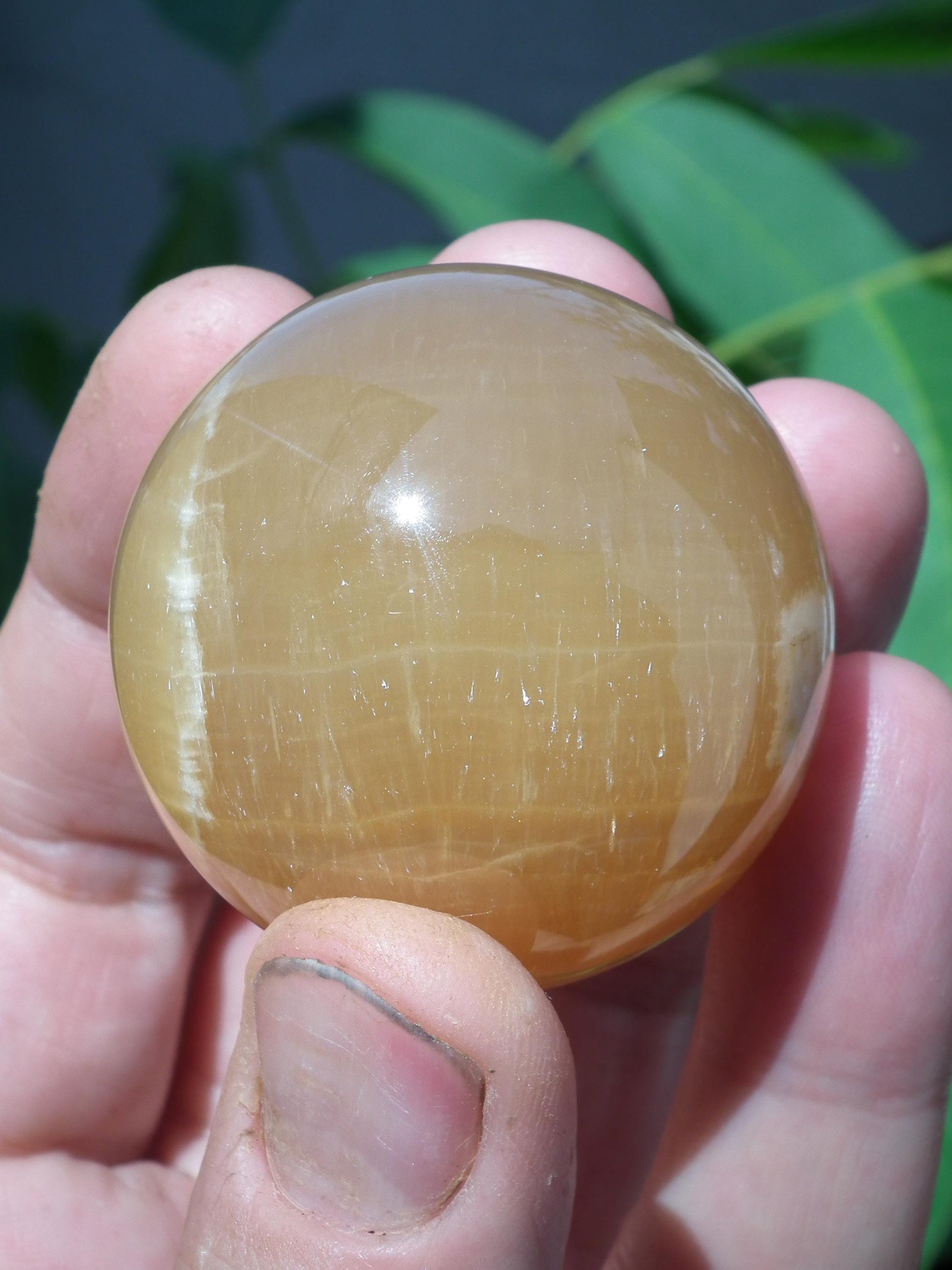 Honey calcite sphere // Calcite crystal // Crystal ball