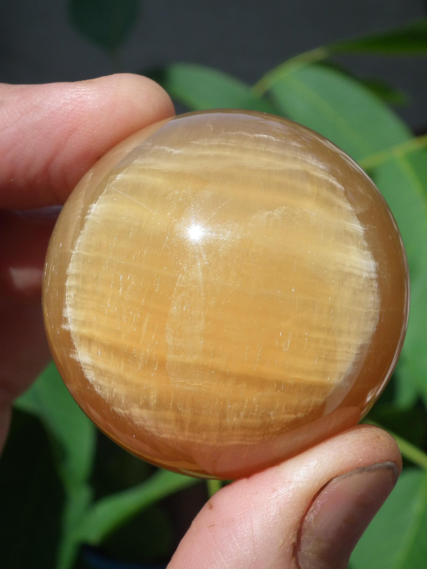 Honey calcite sphere // Calcite crystal // Crystal ball