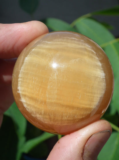 Honey calcite sphere // Calcite crystal // Crystal ball