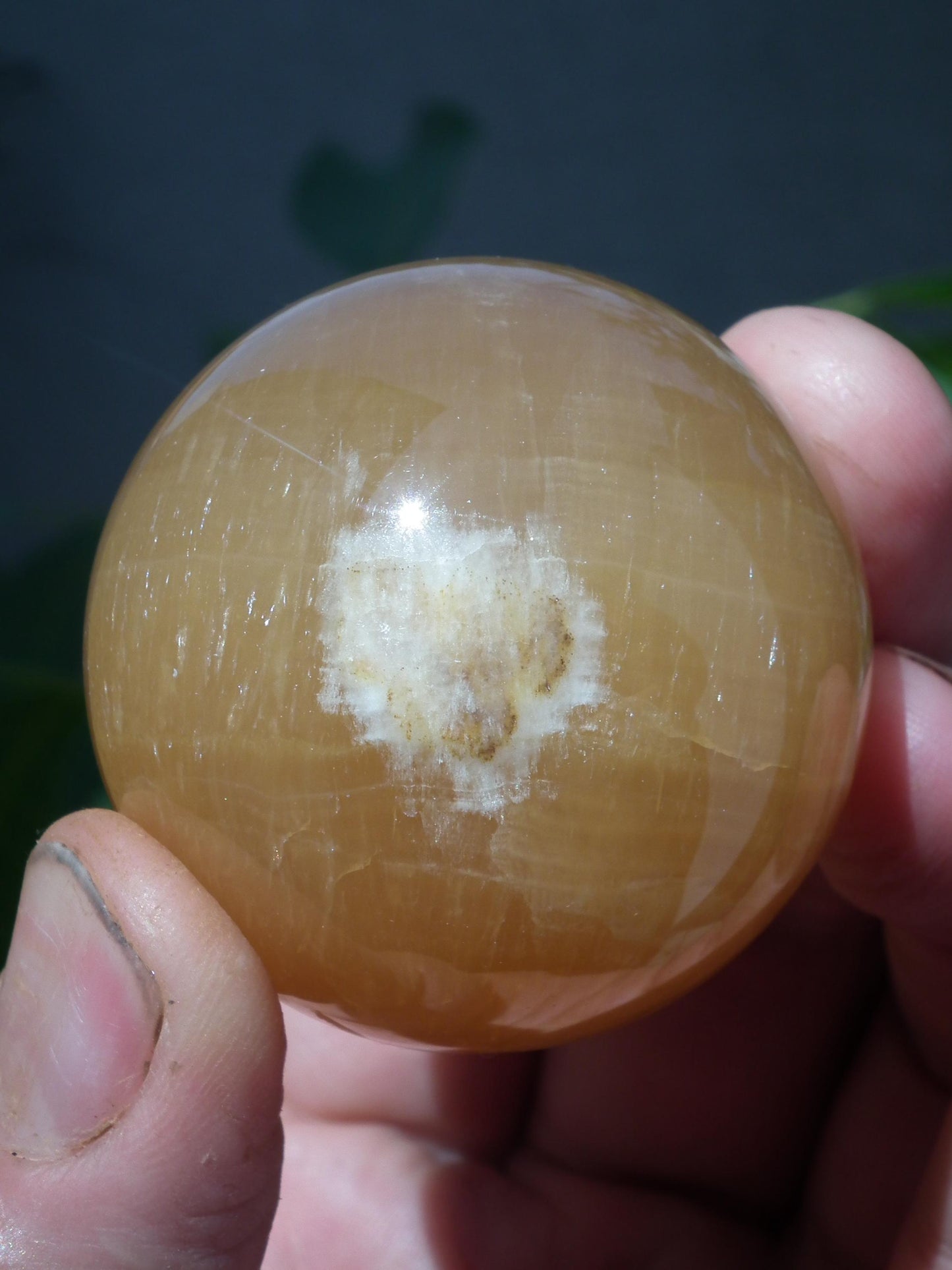 Honey calcite sphere // Calcite crystal // Crystal ball