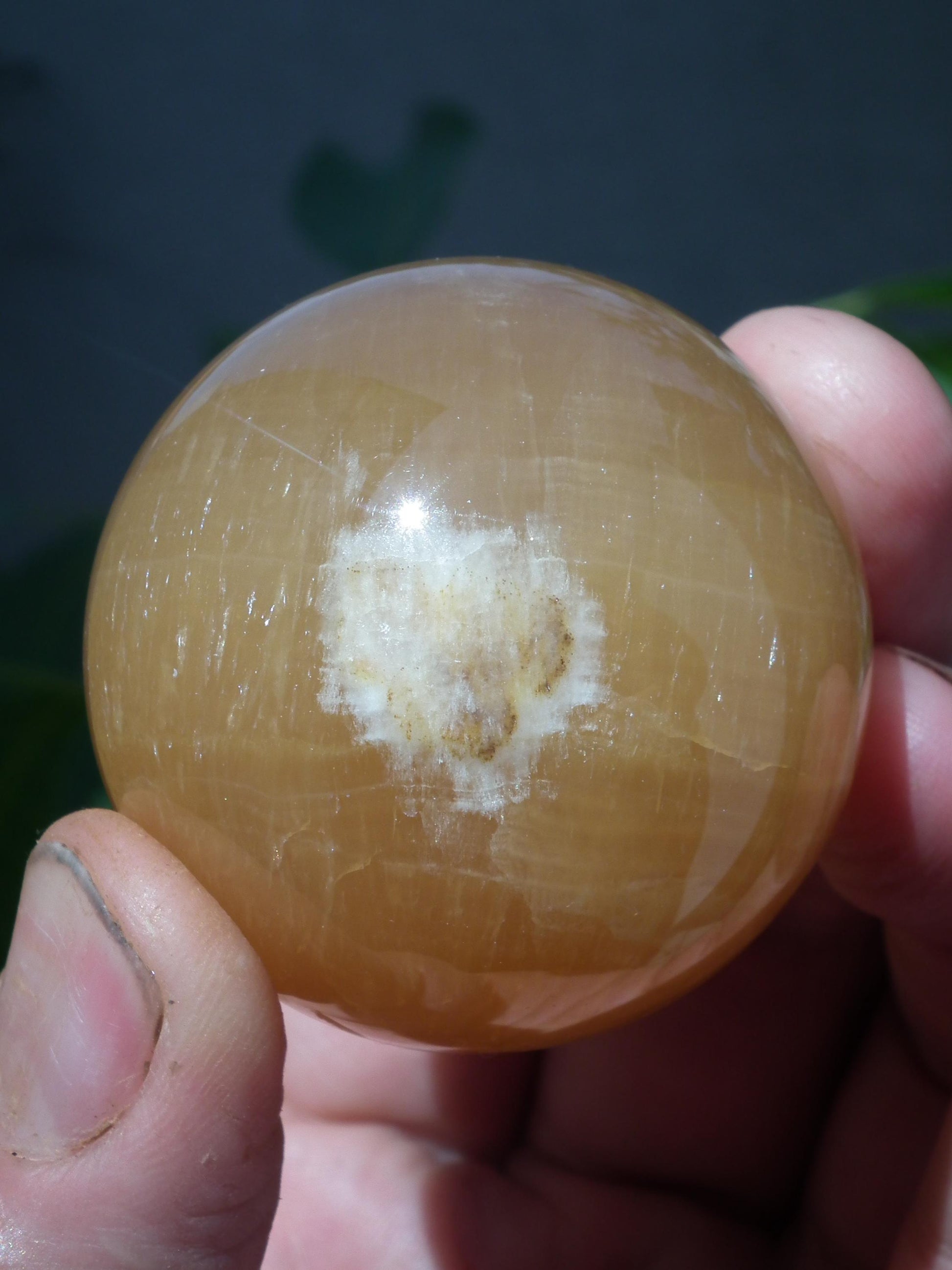 Honey calcite sphere // Calcite crystal // Crystal ball