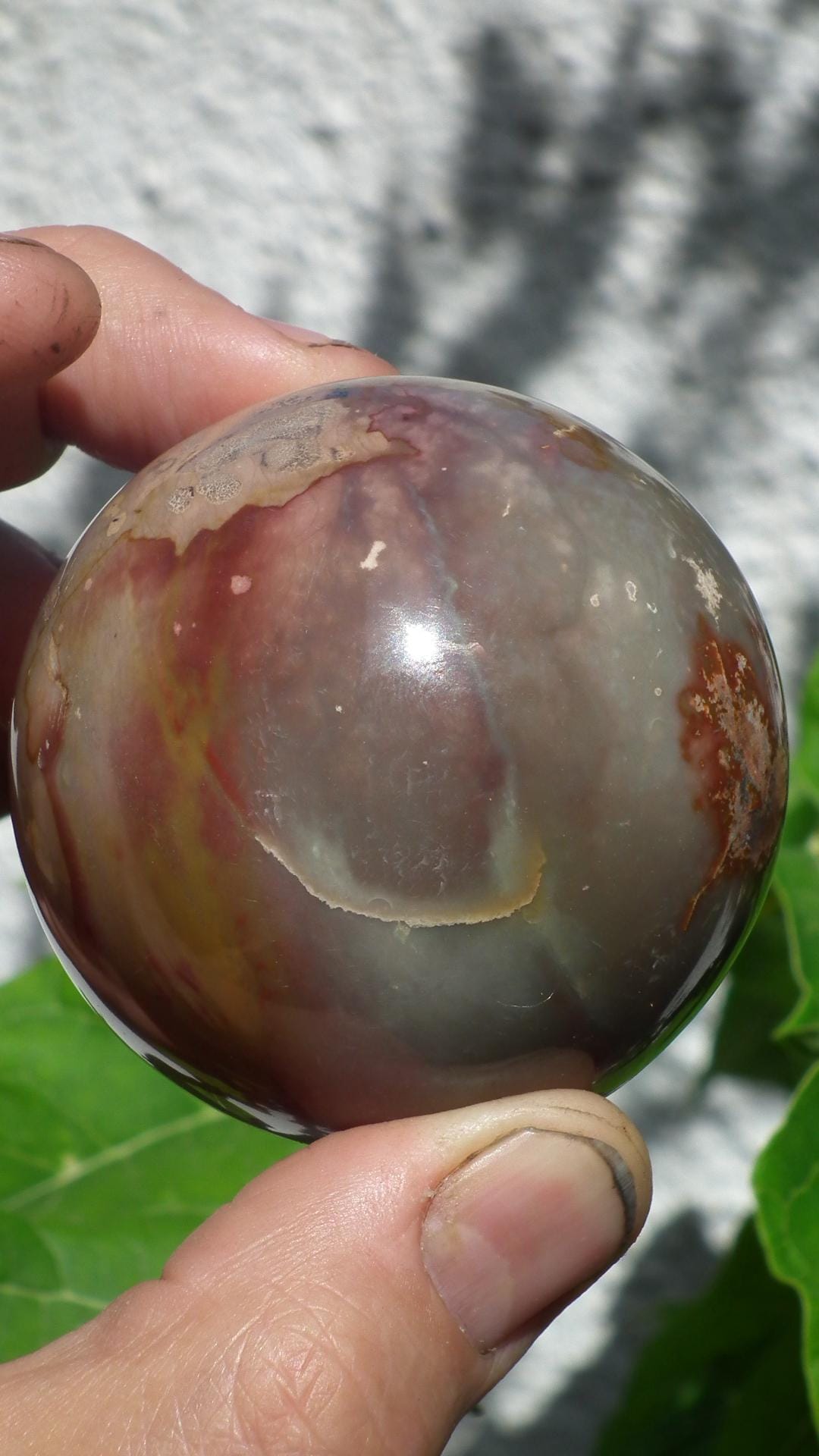 Polychrome jasper sphere