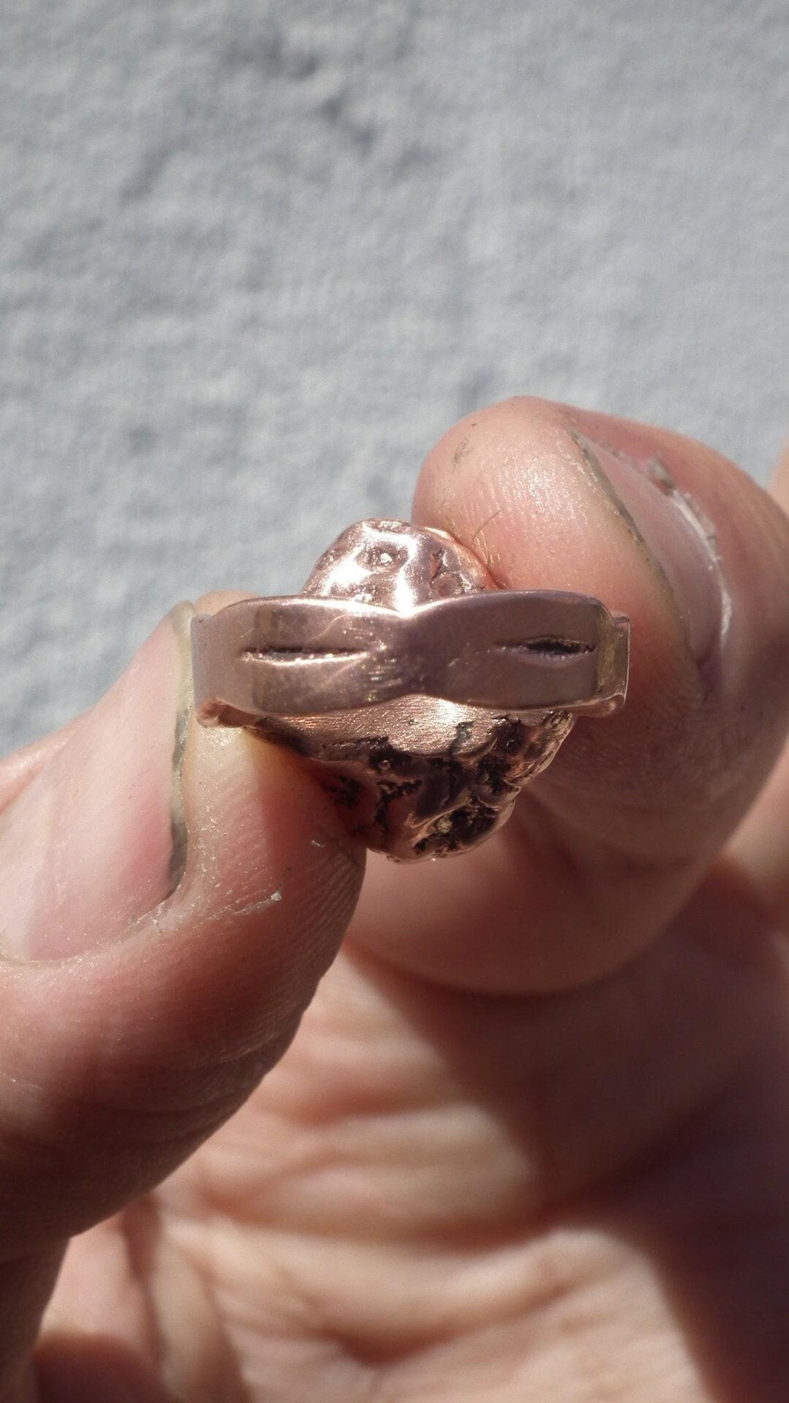 Herkimer diamond ring / Electroformed Copper