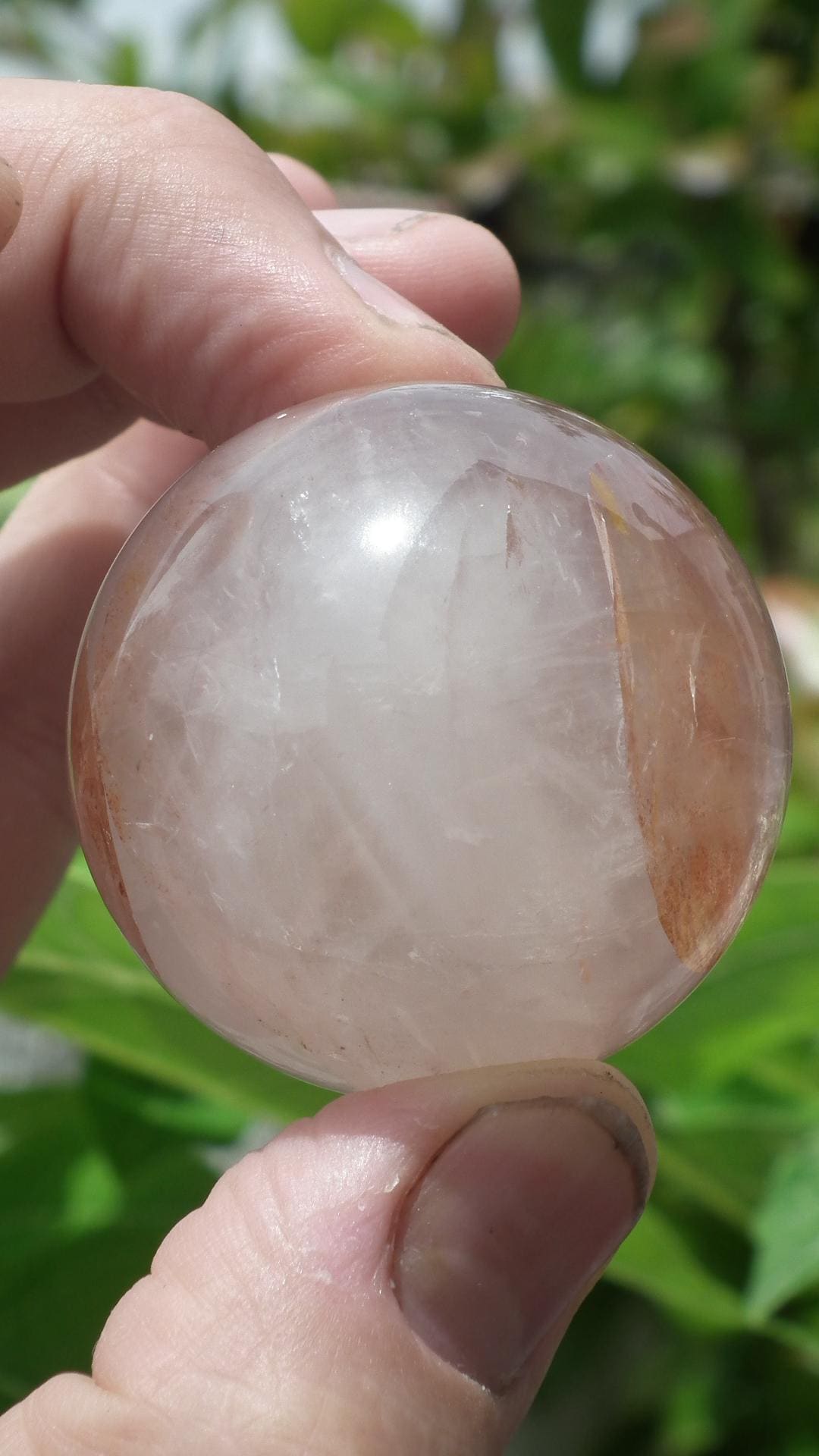 Hematoid quartz // Fire quartz // Golden healer quartz // Crystal sphere