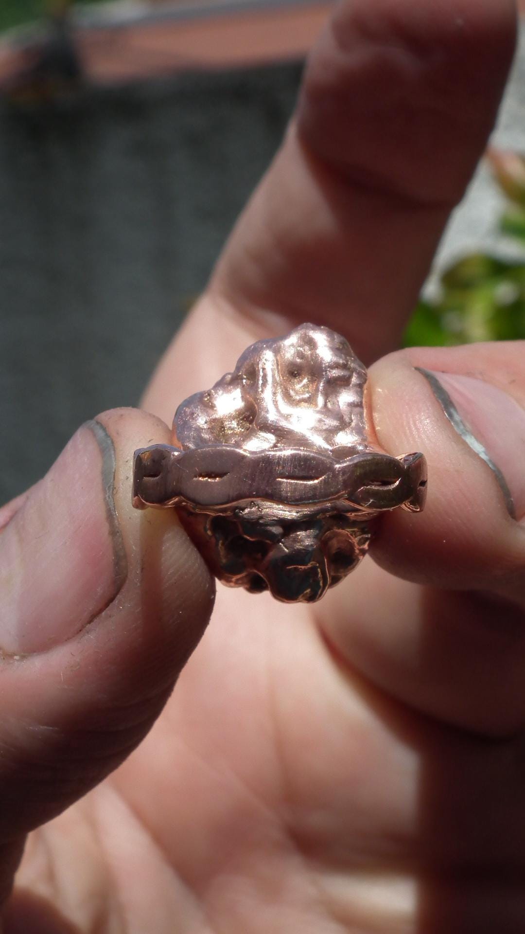 Black tourmaline ring / Copper ring