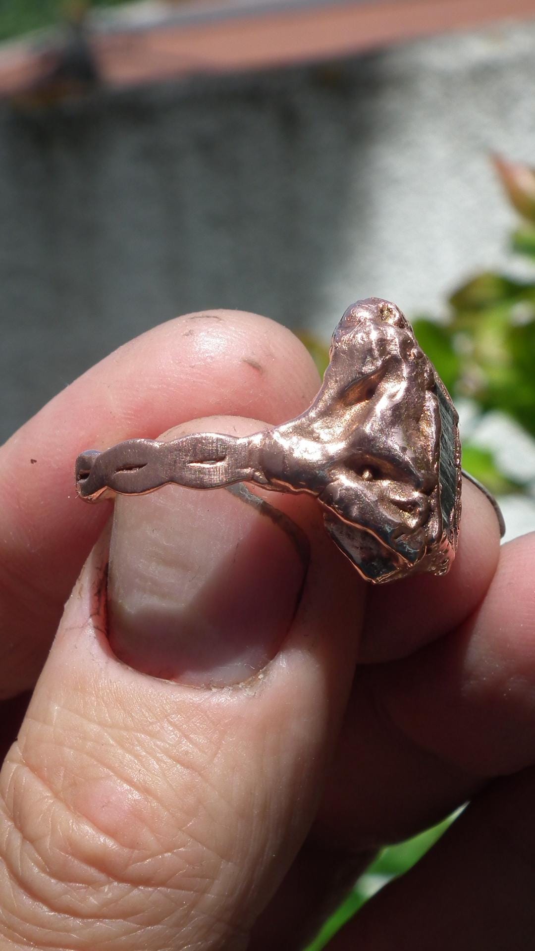 Black tourmaline ring / Copper ring
