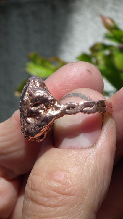 Black tourmaline ring / Copper ring