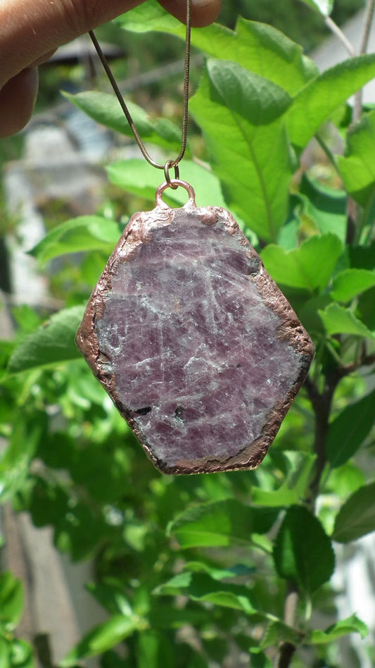 Raw ruby necklace / Electroformed copper / Ruby crystal