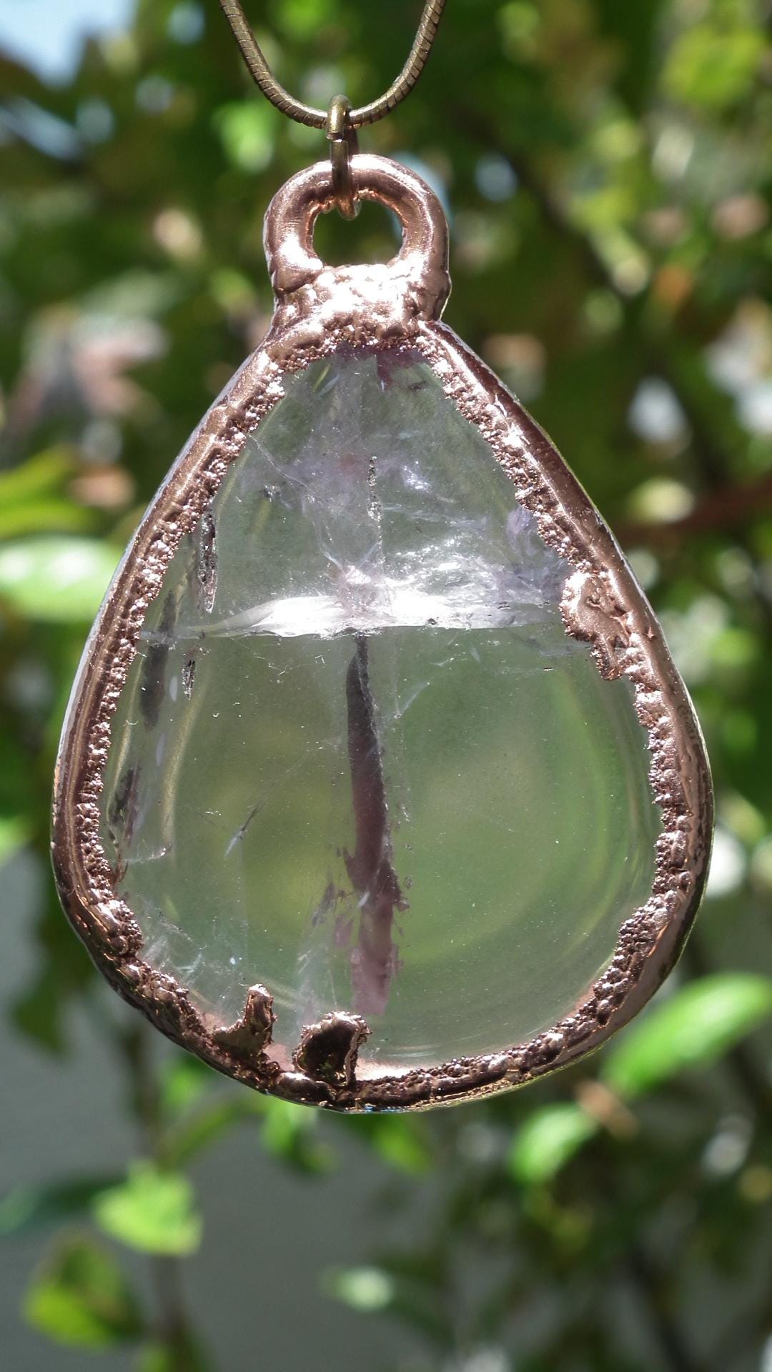 Electroformed copper Ametrine pendant