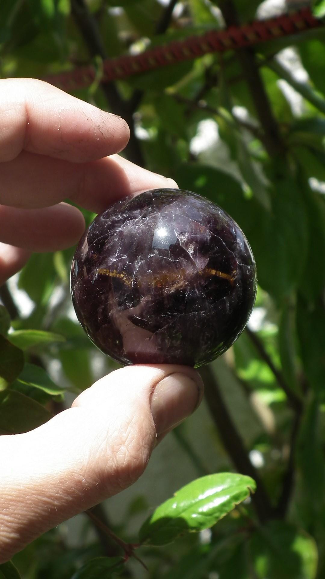 Super seven Sphere // amethyst cacoxenite // super 7 crystal // Melody stone