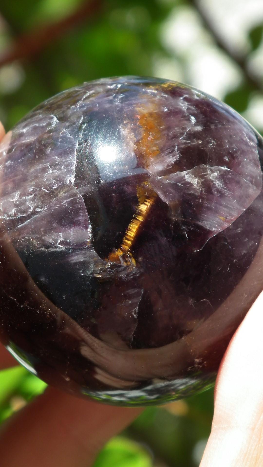 Super seven Sphere // amethyst cacoxenite // super 7 crystal // Melody stone