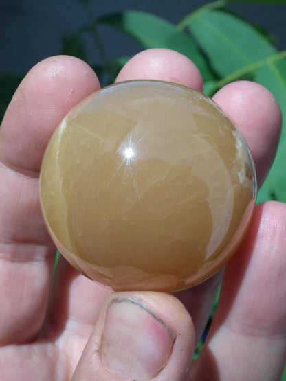 Honey calcite sphere // Calcite crystal // Crystal ball