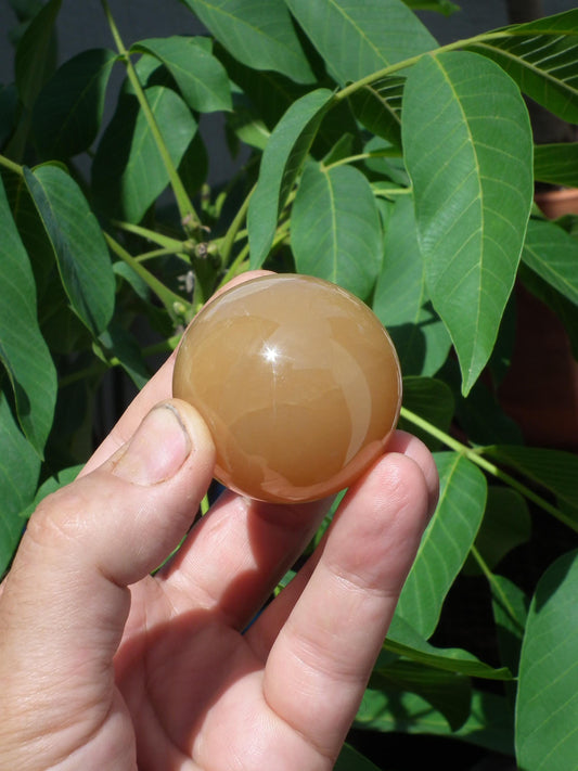 Honey calcite sphere // Calcite crystal // Crystal ball