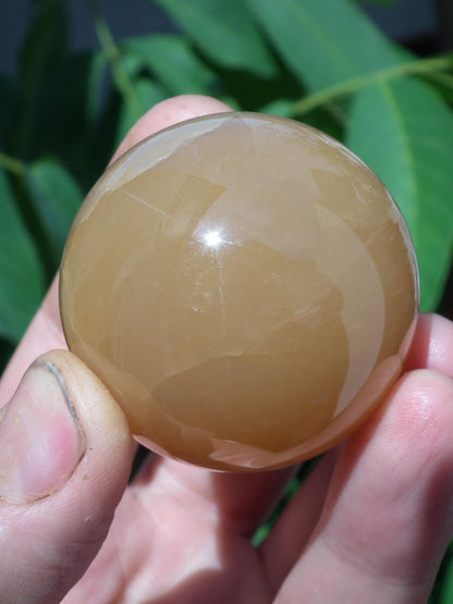 Honey calcite sphere // Calcite crystal // Crystal ball