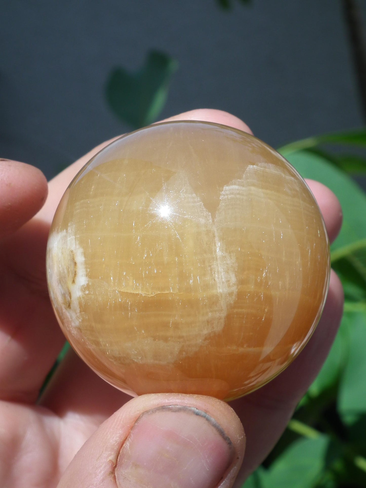 Honey calcite sphere // Calcite crystal // Crystal ball