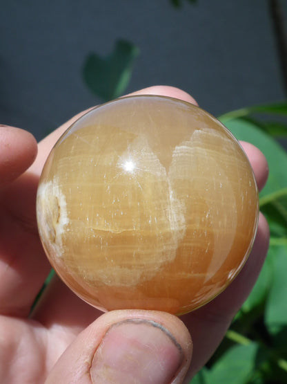 Honey calcite sphere // Calcite crystal // Crystal ball