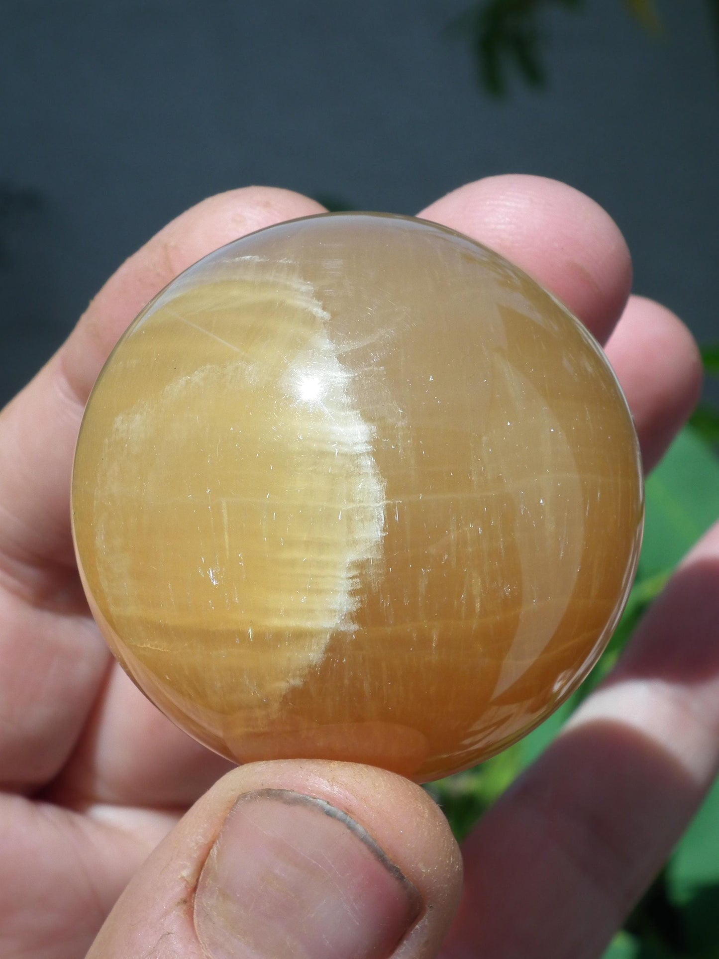 Honey calcite sphere // Calcite crystal // Crystal ball