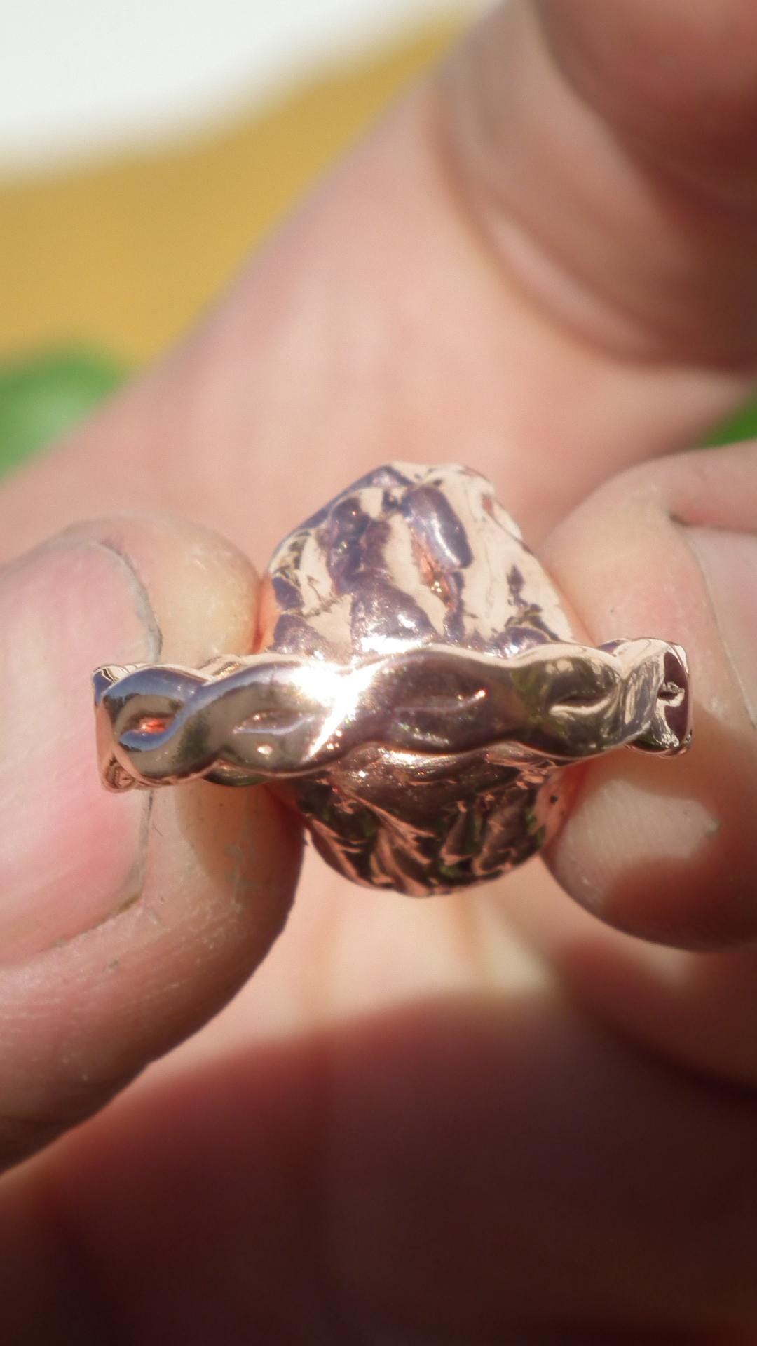 Herkimer diamond ring / Electroformed Copper