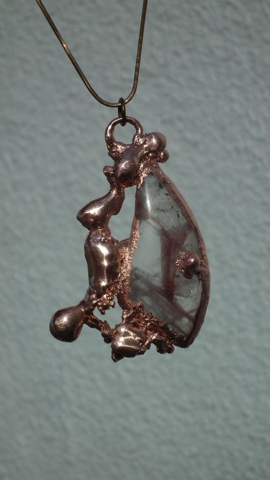 Copper formed Golden Healer Red pendant