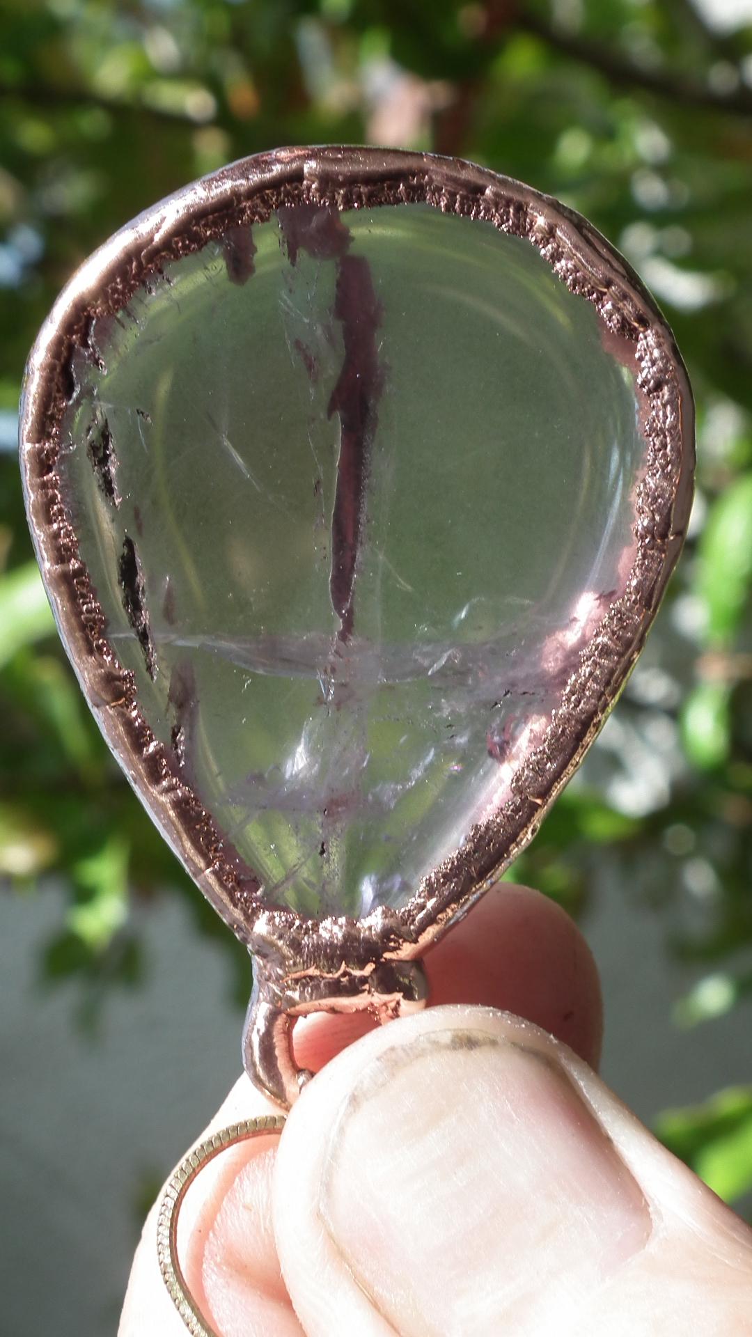 Electroformed copper Ametrine pendant