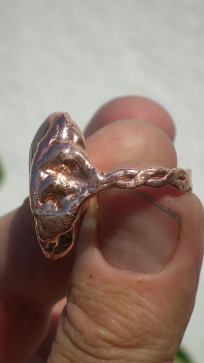 Citrine ring / Electroformed copper ring