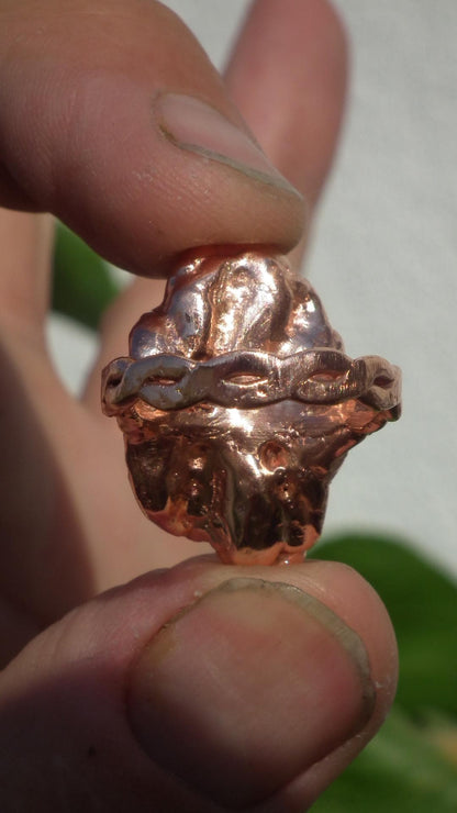 Citrine ring / Electroformed copper ring