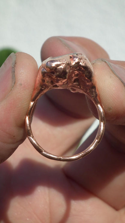 Citrine ring / Electroformed copper ring