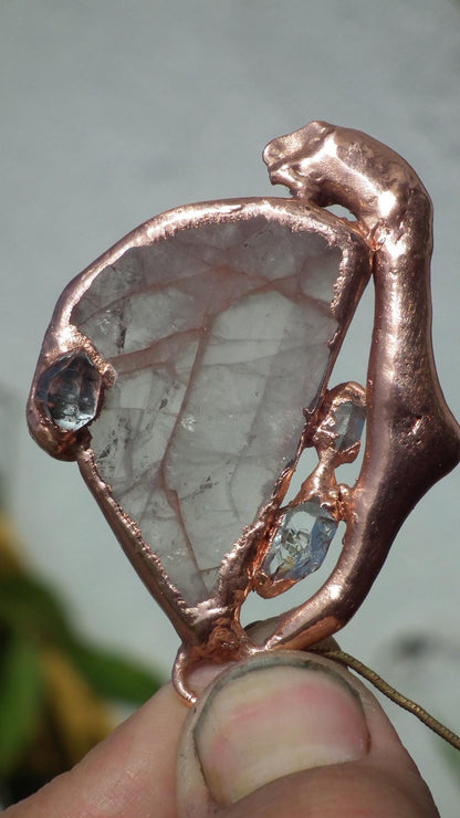 Copper formed Golden Healer Red pendant