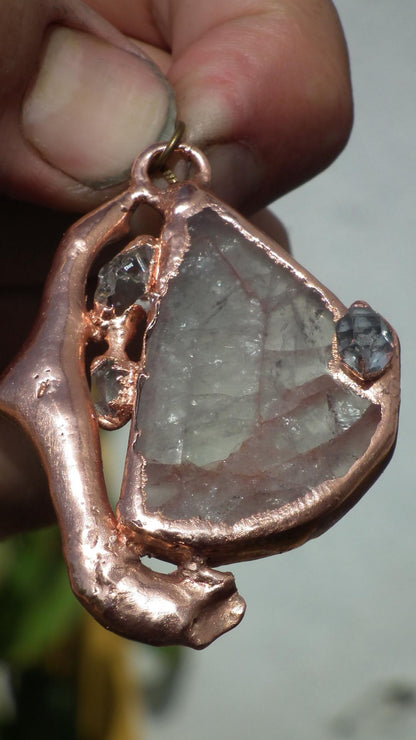 Copper formed Golden Healer Red pendant