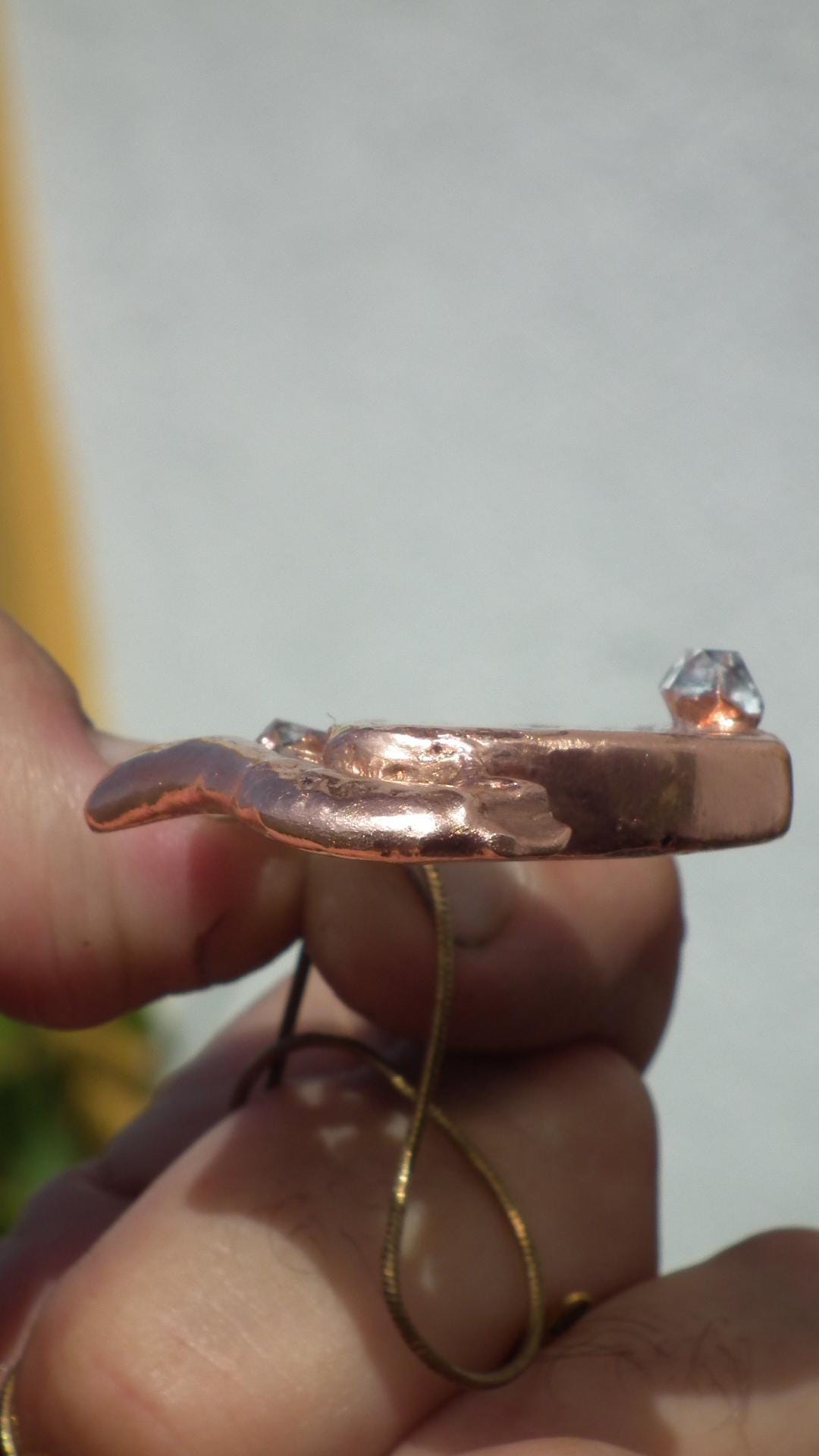 Copper formed Golden Healer Red pendant