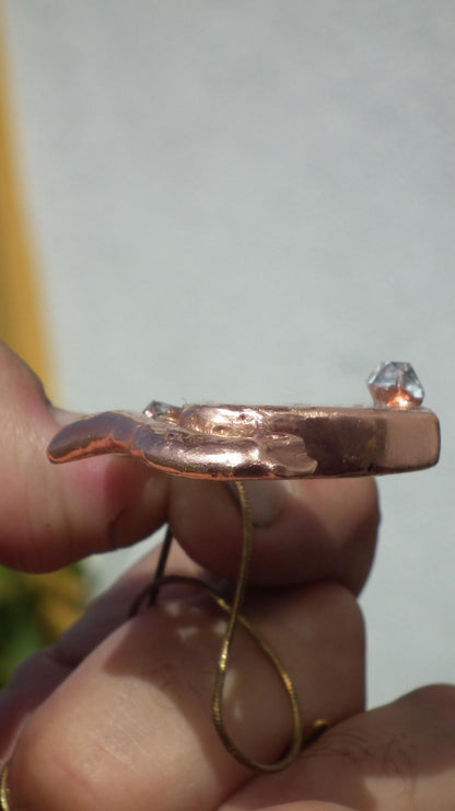 Copper formed Golden Healer Red pendant
