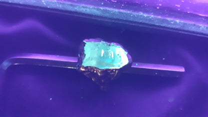 Enhydrokristalring // Uv-reactief kristal // Gouden enhydro // Elektrogevormd koper