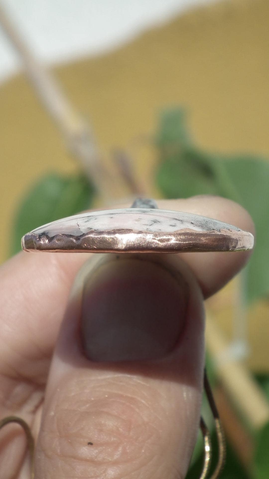 Copper Peruvian opal // Pink opal necklace With Celestite